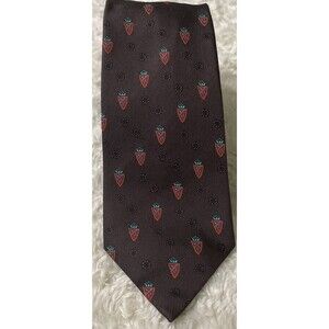 Polifroni Milano 100% Silk Tie, Italian Flag Label - Brown with Shields VTG